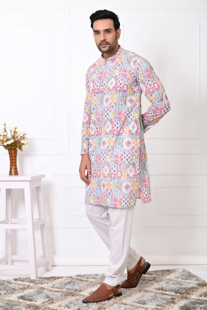 Rajwadi Muticolor Long kurta