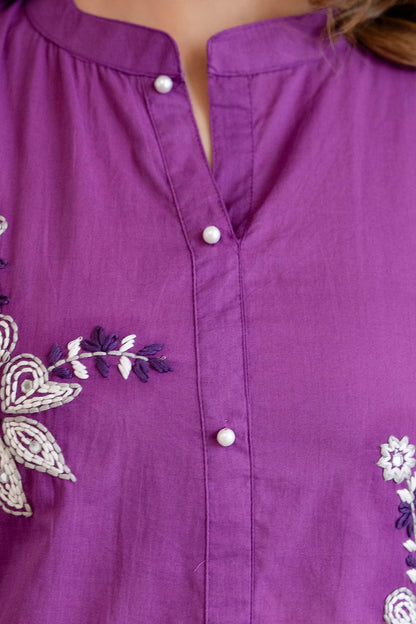 ROYAL AMETHYST EMBROIDERED CO-ORD SET