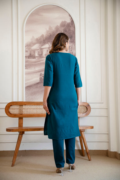 TEAL WHISPERS CO-ORD SET