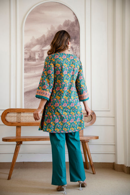 MEHER GUL GREEN CO-ORD SET