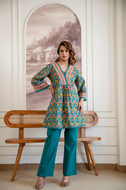 MEHER GUL GREEN CO-ORD SET