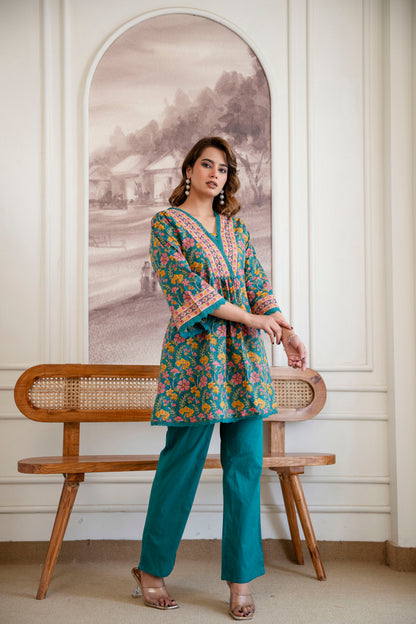 MEHER GUL GREEN CO-ORD SET