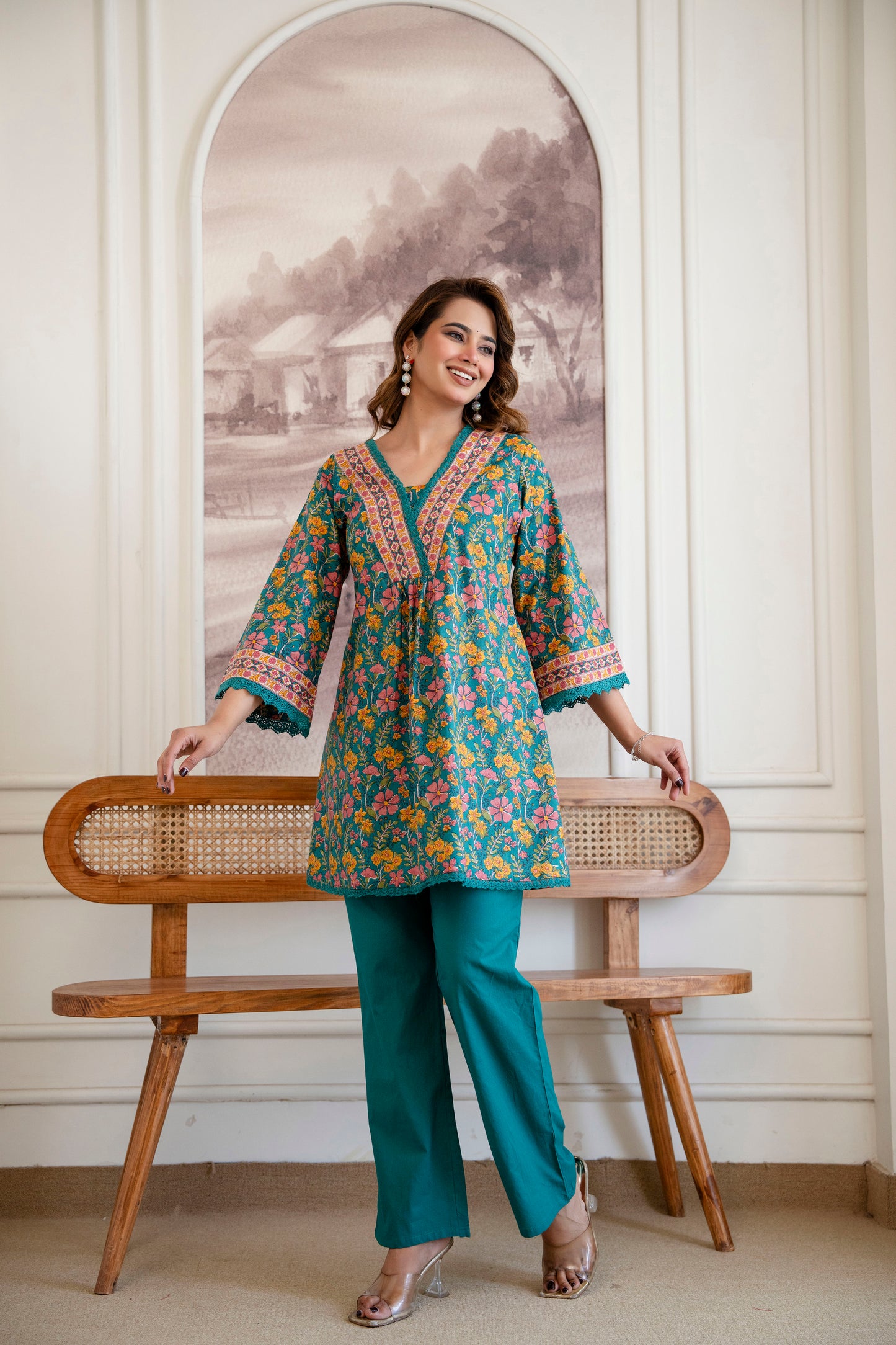 MEHER GUL GREEN CO-ORD SET