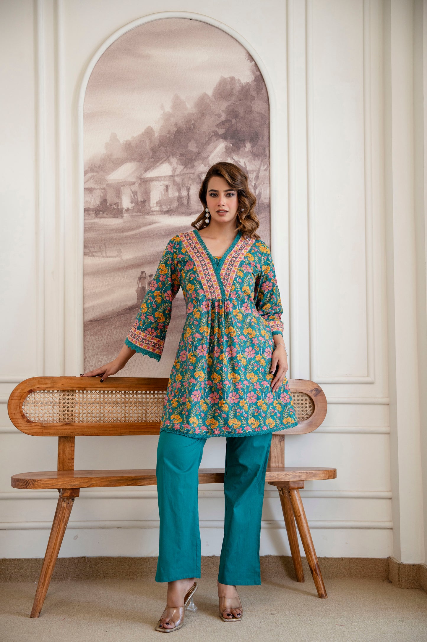 MEHER GUL GREEN CO-ORD SET
