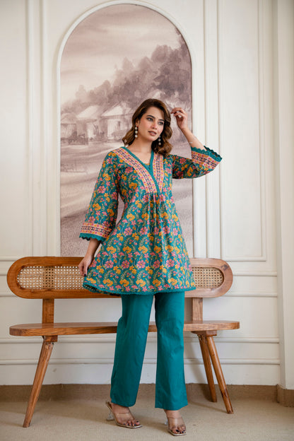 MEHER GUL GREEN CO-ORD SET