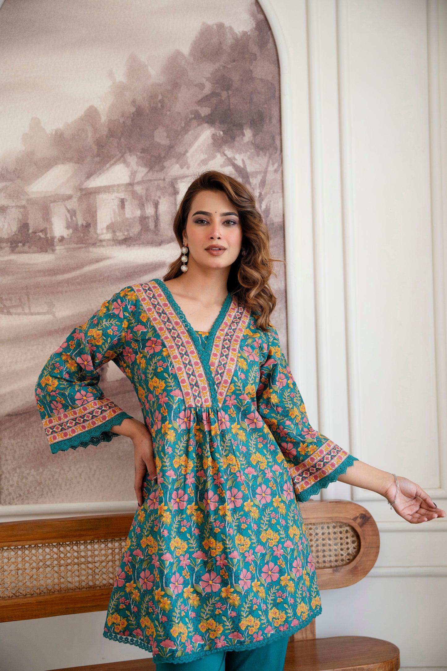 MEHER GUL GREEN CO-ORD SET