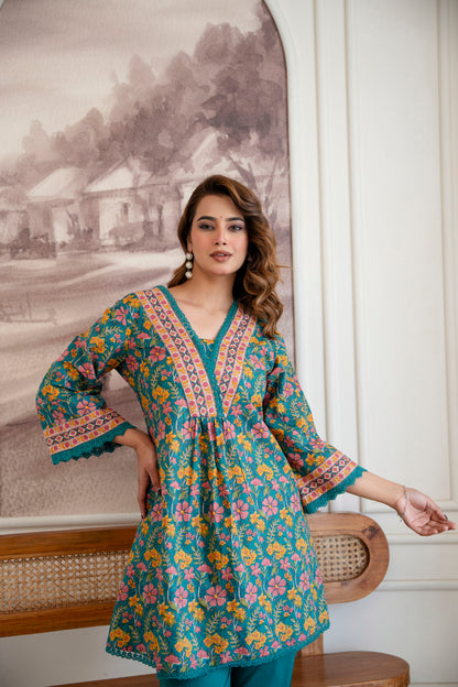 MEHER GUL GREEN CO-ORD SET