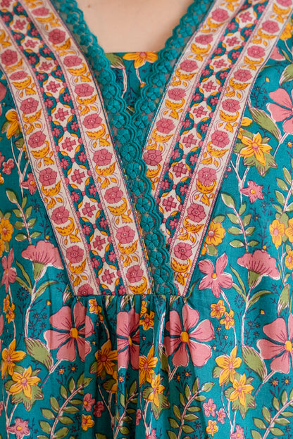 MEHER GUL GREEN CO-ORD SET