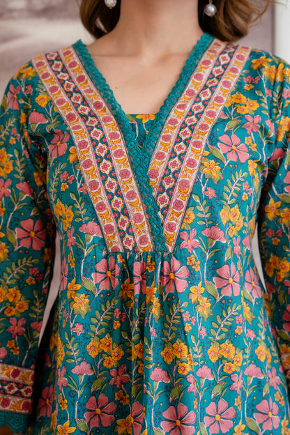 MEHER GUL GREEN CO-ORD SET