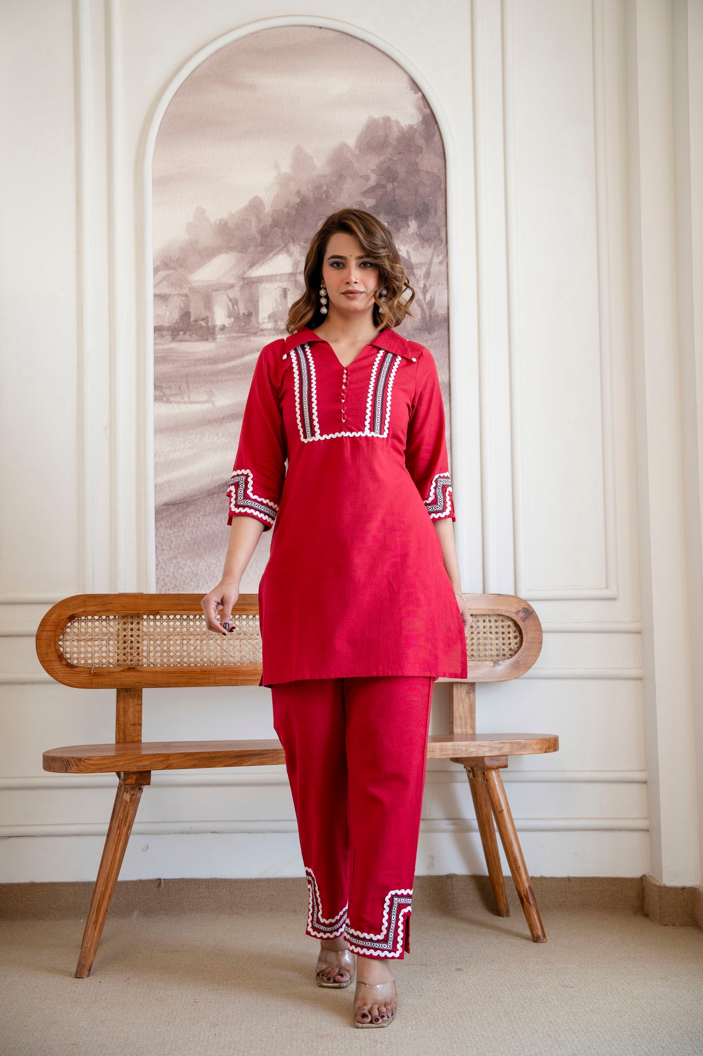 RIVAAZ RED CO-ORD SET
