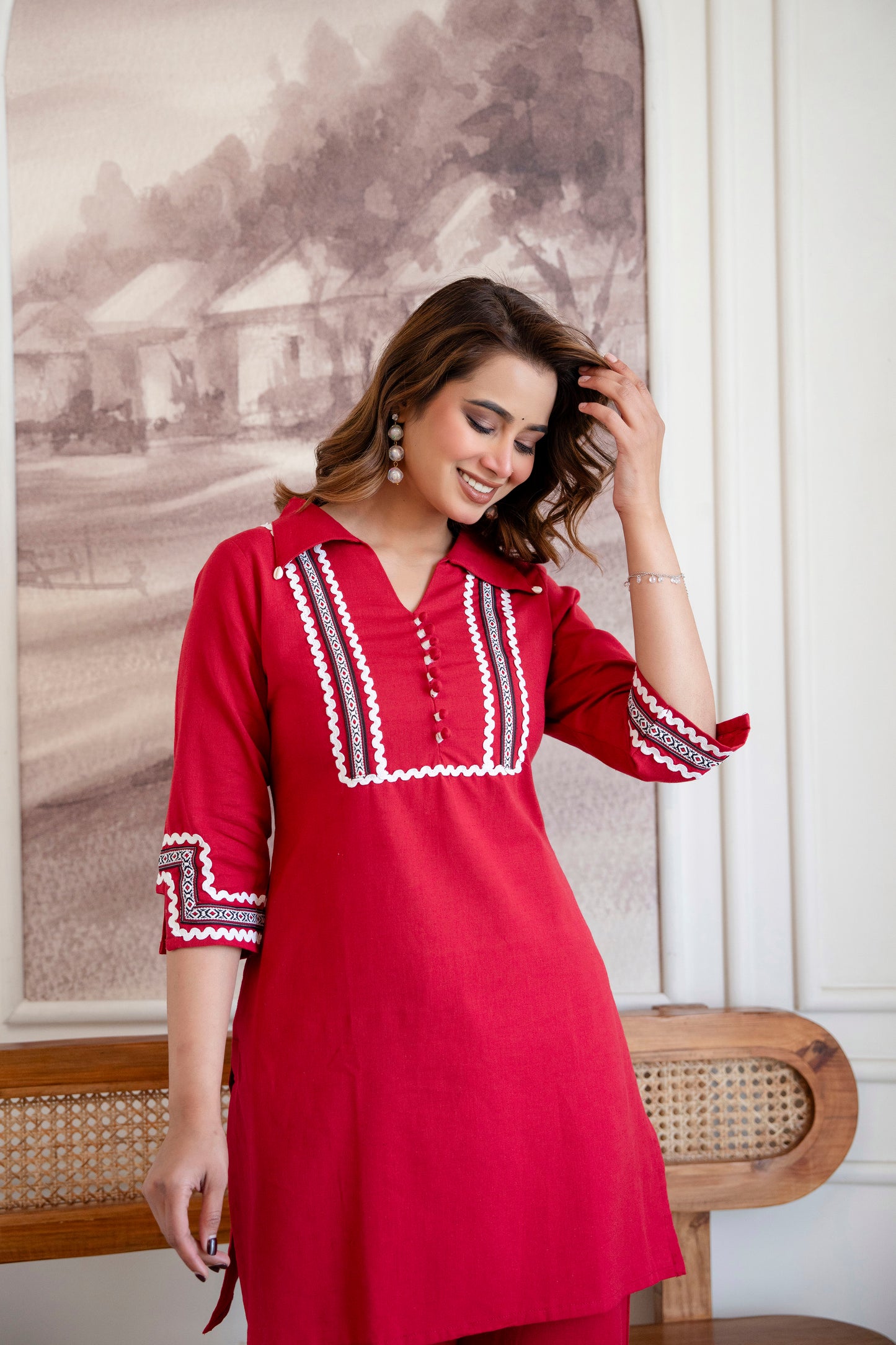 RIVAAZ RED CO-ORD SET