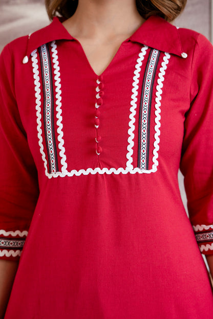 RIVAAZ RED CO-ORD SET