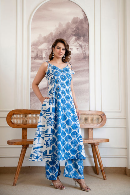 Indigo Drop Cambric Co-ord Set