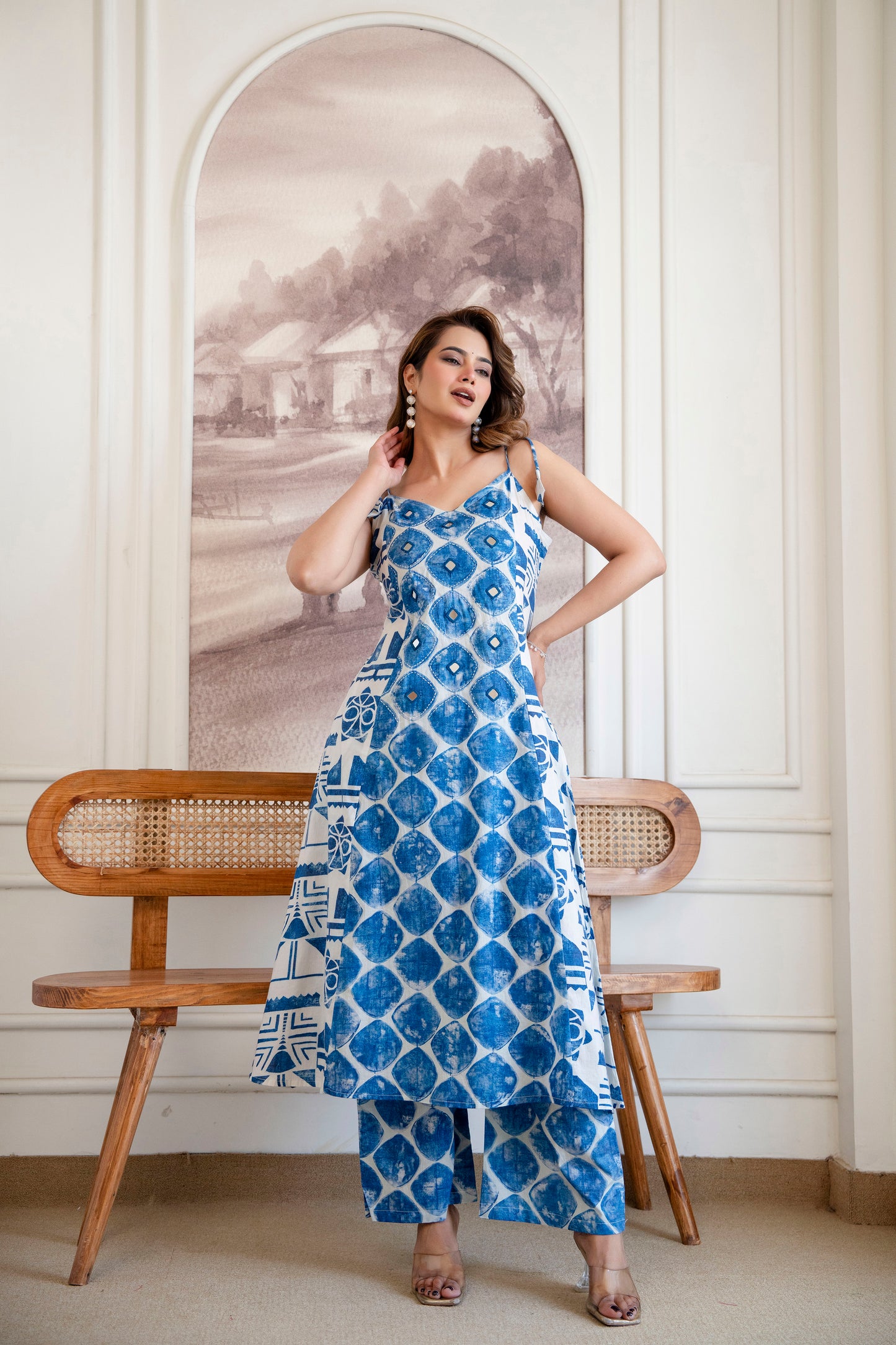 Indigo Drop Cambric Co-ord Set