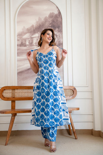 Indigo Drop Cambric Co-ord Set