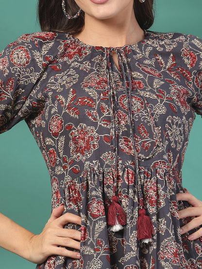 Floral Breeze Tassel Kurti