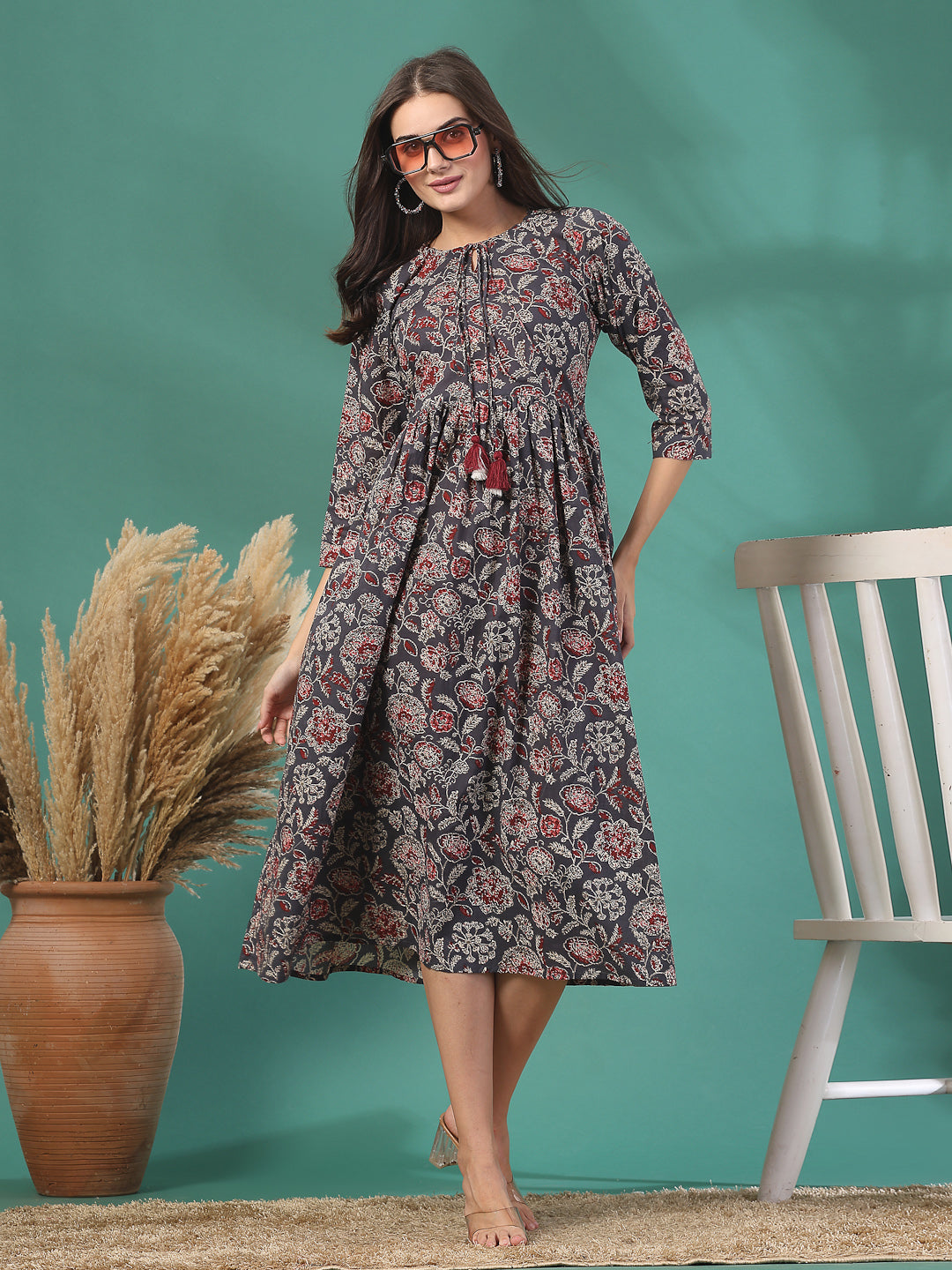 Floral Breeze Tassel Kurti