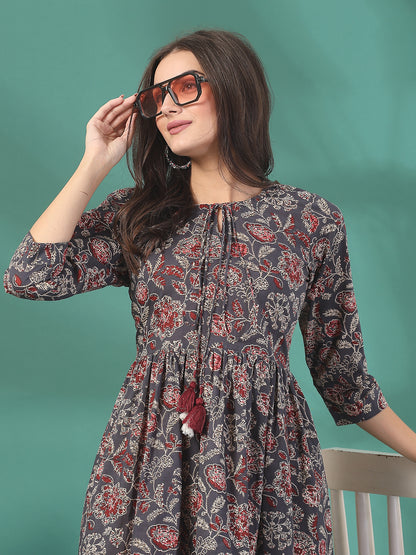 Floral Breeze Tassel Kurti